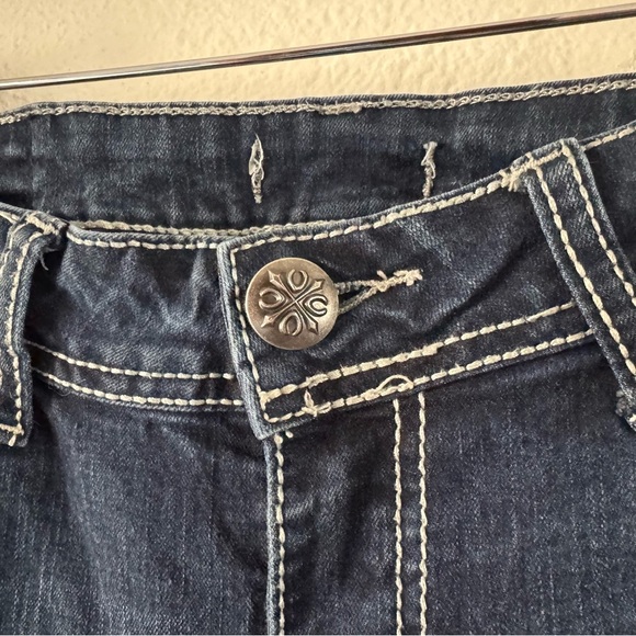 Denim Embroidered Bootcut Unique Paisley Sequin Flashy Sound Girl Size 9 Western - Picture 5 of 16